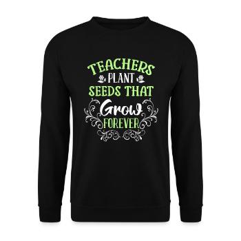 Lehrer pflanzen Samen die wachsen Lehrer - Unisex Pullover - Schwarz - Vorne - Alina (178cm) & Michal (187cm)