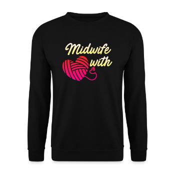I am a midwife with heart midwife - Unisex Sweatshirt - black - Front - Alina (178cm) & Michal (187cm)
