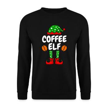 Coffee Elf Coffee Drinkers - Unisex Sweatshirt - black - Front - Alina (178cm) & Michal (187cm)