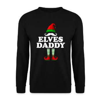 Elves Papa Christmas Father Elves Family - Unisex Sweatshirt - black - Front - Alina (178cm) & Michal (187cm)