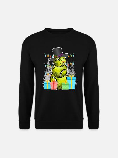 Tennisspieler Schneemann Tennisball Tennis - Unisex Pullover - Schwarz