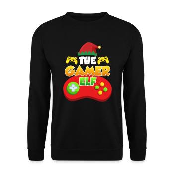 The Gamer Elf Gaming - Unisex Pullover - Schwarz - Vorne - Alina (178cm) & Michal (187cm)