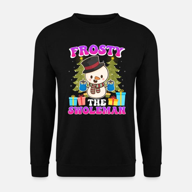 Frosty the Swoleman Schneemann Kraftsport - Unisex Pullover - Schwarz