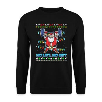 No Lift No Gift Nikolaus Bodybuilder Gym - Sweat-shirt Unisexe - noir - Devant - Alina (178cm) & Michal (187cm)