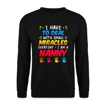 I deal with miracles every day childminder - Unisex Sweatshirt - black - Front - Alina (178cm) & Michal (187cm)