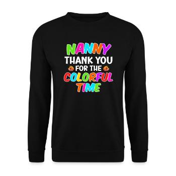 Merci pour le temps coloré meilleure assistante maternelle - Sweat-shirt Unisexe - noir - Devant - Alina (178cm) & Michal (187cm)