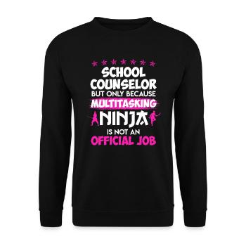 Multitasking Ninja is not a job School companion - Unisex Sweatshirt - black - Front - Alina (178cm) & Michal (187cm)