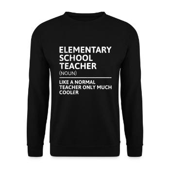 Grundschullehrer Wie normaler Lehrer cooler Lehrer - Unisex Pullover - Schwarz - Vorne - Alina (178cm) & Michal (187cm)