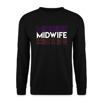 Doula Geburtshelfer Hebamme - Unisex Pullover - Schwarz - Vorne - Alina (178cm) & Michal (187cm)