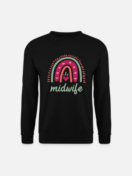 Ich liebe Kinder Regenbogen ich bin eine Hebamme - Unisex Pullover - Schwarz