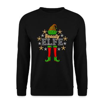 Beauty Elfe Schminke Kosmetikerin Damen Weihnacht - Unisex Pullover - Schwarz - Vorne - Alina (178cm) & Michal (187cm)