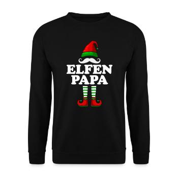 Elfen Papa Weihnachten Vater Elfen Familie - Unisex Pullover - Schwarz - Vorne - Alina (178cm) & Michal (187cm)
