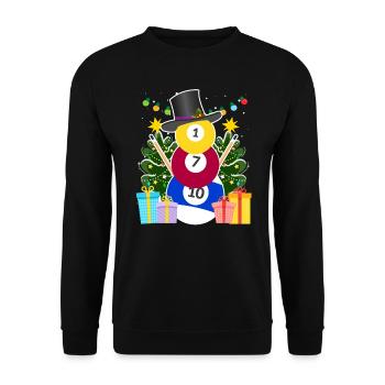 Billiard Kugeln Billard Schneemann Billiard - Unisex Pullover - Schwarz - Vorne - Alina (178cm) & Michal (187cm)