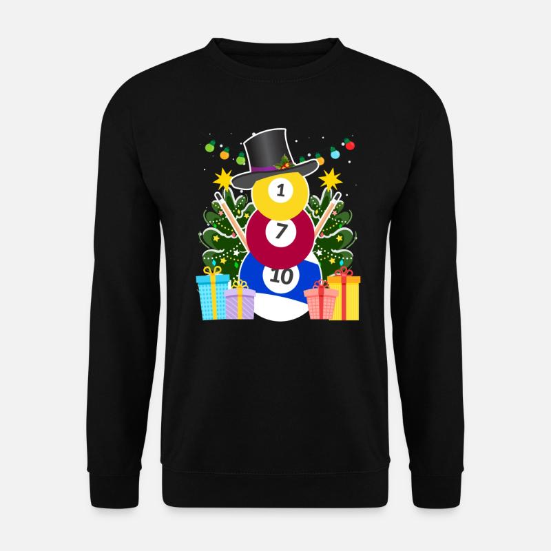 Billiard Kugeln Billard Schneemann Billiard - Unisex Pullover - Schwarz