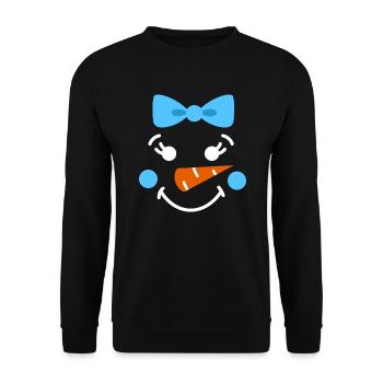Snowman Face Children Christmas Daughter - Unisex Sweatshirt - black - Front - Alina (178cm) & Michal (187cm)