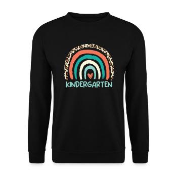 Ich bin gerne im Kindergarten - Unisex Pullover - Schwarz - Vorne - Alina (178cm) & Michal (187cm)
