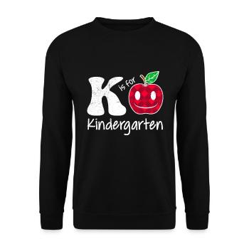 Kinder K stands for kindergarten - Unisex Sweatshirt - black - Front - Alina (178cm) & Michal (187cm)