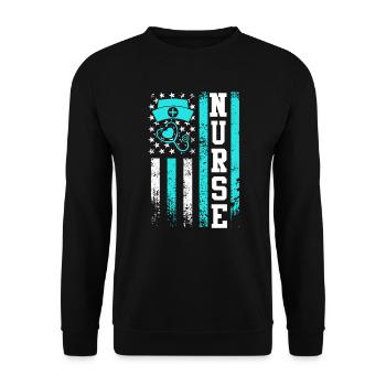 USA Nurse Nursing Nurse Nurse - Unisex Sweatshirt - black - Front - Alina (178cm) & Michal (187cm)