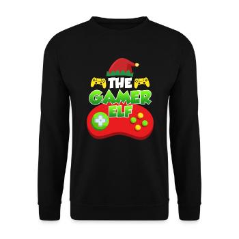The Gamer Elf Gaming - Unisex Pullover - Schwarz - Vorne - Alina (178cm) & Michal (187cm)