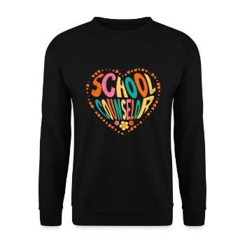 School accompaniment with heart School companion - Unisex Sweatshirt - black - Front - Alina (178cm) & Michal (187cm)