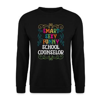Smart Sexy Funny School Companion - Unisex Sweatshirt - black - Front - Alina (178cm) & Michal (187cm)