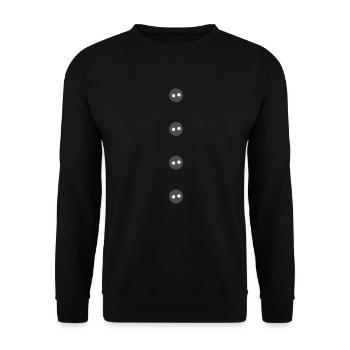 Costume de bonhomme de neige Faux boutons - Sweat-shirt Unisexe - noir - Devant - Alina (178cm) & Michal (187cm)