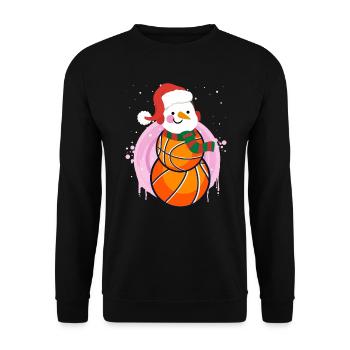 Basketball Player Snowman Basketball Player - Unisex Sweatshirt - black - Front - Alina (178cm) & Michal (187cm)