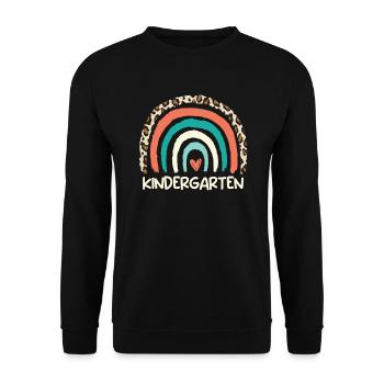 Ich bin gerne im Kindergarten - Unisex Pullover - Schwarz - Vorne - Alina (178cm) & Michal (187cm)
