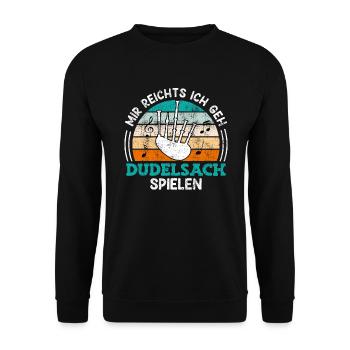 Musicien je suis assez je joue de la cornemuse maintenant - Sweat-shirt Unisexe - noir - Devant - Alina (178cm) & Michal (187cm)