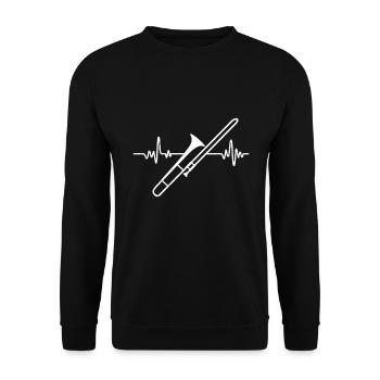 Heartbeat Music My Heart Beats pour trombone - Sweat-shirt Unisexe - noir - Devant - Alina (178cm) & Michal (187cm)