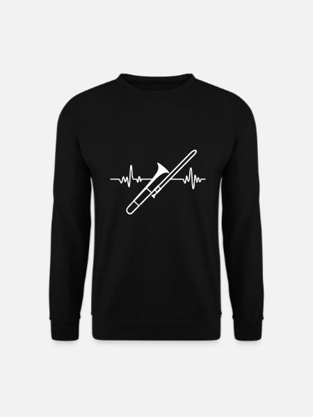 Herzschlag Musik mein Herz schlägt für Posaune - Unisex Pullover - Schwarz