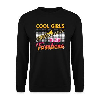 Musicien Les filles cool jouent du trombone - Sweat-shirt Unisexe - noir - Devant - Alina (178cm) & Michal (187cm)