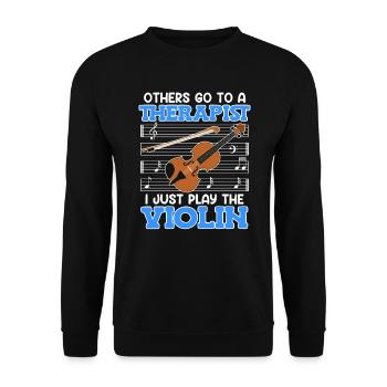 Others go to the therapist I play violin - Unisex Sweatshirt - black - Front - Alina (178cm) & Michal (187cm)