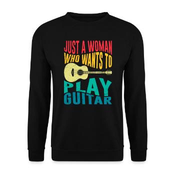 Musicien Seulement une femme qui aime jouer de la guitare - Sweat-shirt Unisexe - noir - Devant - Alina (178cm) & Michal (187cm)