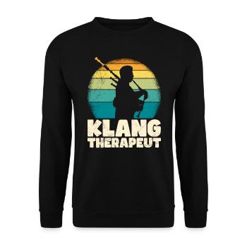 I am a sound therapist I play bagpipes - Unisex Sweatshirt - black - Front - Alina (178cm) & Michal (187cm)