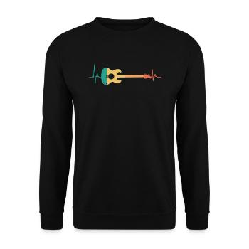 Musicien Professeur de musique mon cœur bat pour guitare - Sweat-shirt Unisexe - noir - Devant - Alina (178cm) & Michal (187cm)