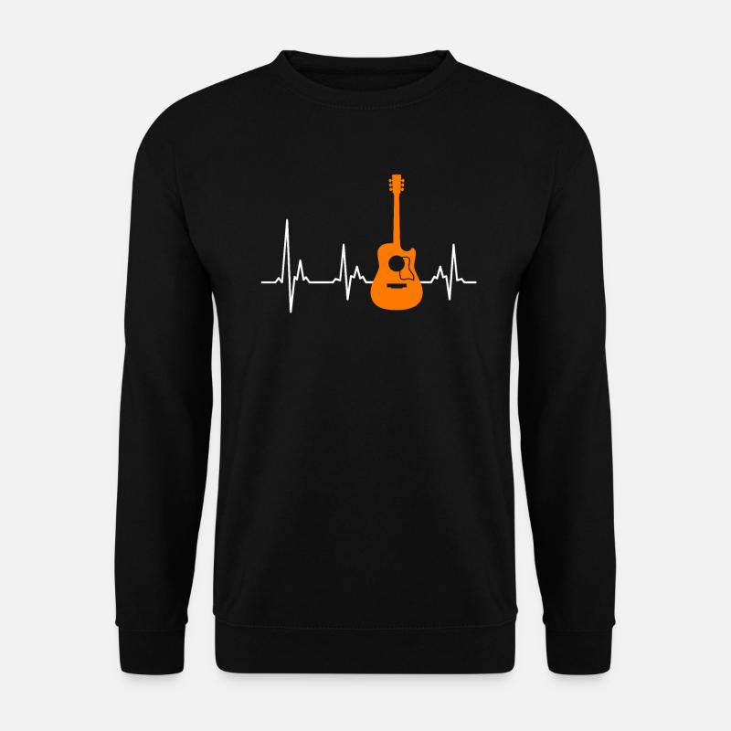 Musiker mein Herz schlägt für Gitarre - Unisex Pullover - Schwarz