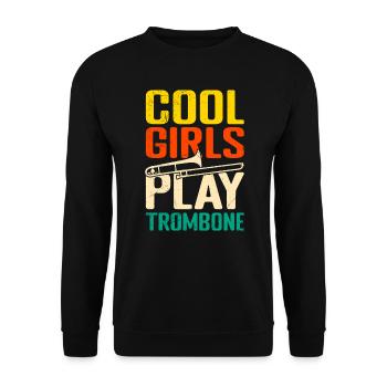 Musicien Les filles cool jouent du trombone - Sweat-shirt Unisexe - noir - Devant - Alina (178cm) & Michal (187cm)