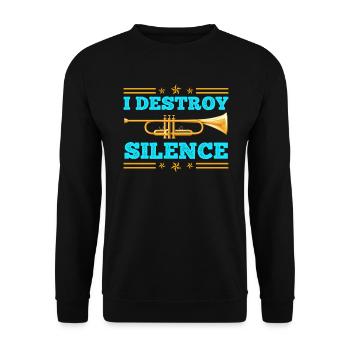 Tromboniste Musicien Je détruis le calme avec le trombone - Sweat-shirt Unisexe - noir - Devant - Alina (178cm) & Michal (187cm)