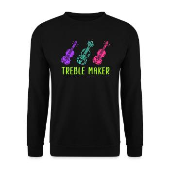 Treble clef treble soprano violin first violin - Unisex Sweatshirt - black - Front - Alina (178cm) & Michal (187cm)