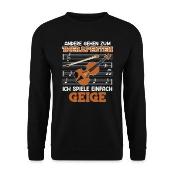 Others go to the therapist I play violin - Unisex Sweatshirt - black - Front - Alina (178cm) & Michal (187cm)