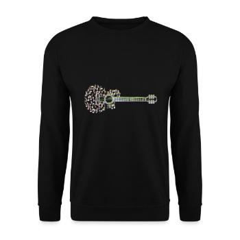 Musicien partitions Professeur de musique Je joue de la guitare - Sweat-shirt Unisexe - noir - Devant - Alina (178cm) & Michal (187cm)