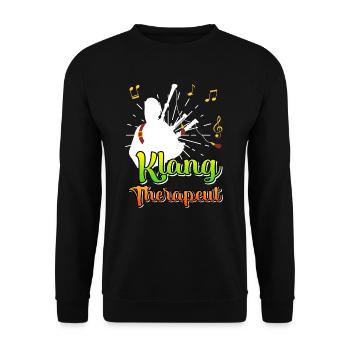 I am a sound therapist I play bagpipes - Unisex Sweatshirt - black - Front - Alina (178cm) & Michal (187cm)