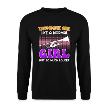 Musicien comme une fille normale seulement trombone fort - Sweat-shirt Unisexe - noir - Devant - Alina (178cm) & Michal (187cm)