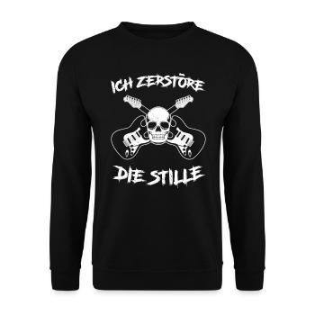 Rock I destroy the silence I play guitar - Unisex Sweatshirt - black - Front - Alina (178cm) & Michal (187cm)