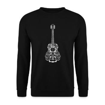 Skeleton Rock & Roll Rock Metal I play guitar - Unisex Sweatshirt - black - Front - Alina (178cm) & Michal (187cm)