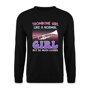 Musicien comme une fille normale seulement trombone fort - Sweat-shirt Unisexe - noir - Devant - Alina (178cm) & Michal (187cm)
