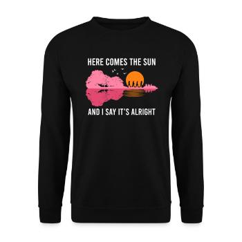 The Here comes the sun Akustik Gitarre - Unisex Pullover - Schwarz - Vorne - Alina (178cm) & Michal (187cm)