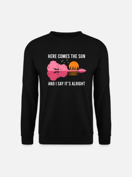 De Here comes the sun akoestische gitaar - Uniseks sweater - zwart