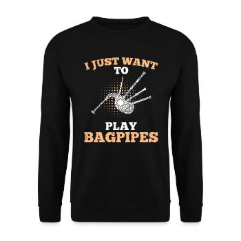 Sackpfeife Mir reichts ich spiele jetzt Dudelsack - Unisex Pullover - Schwarz - Vorne - Alina (178cm) & Michal (187cm)
